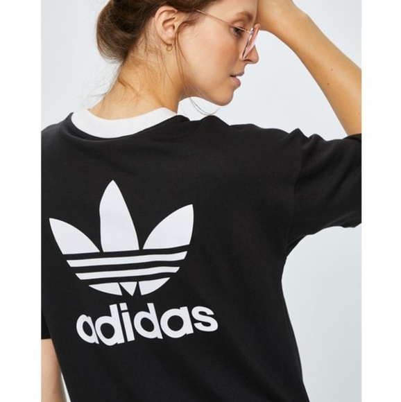 New Adidas Trefoil T-shirt Dress - Picture 4 of 7